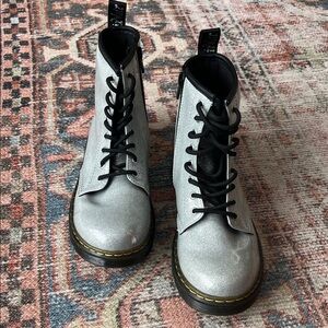Dr. Martens Kids Silver Lace-Up Boots
